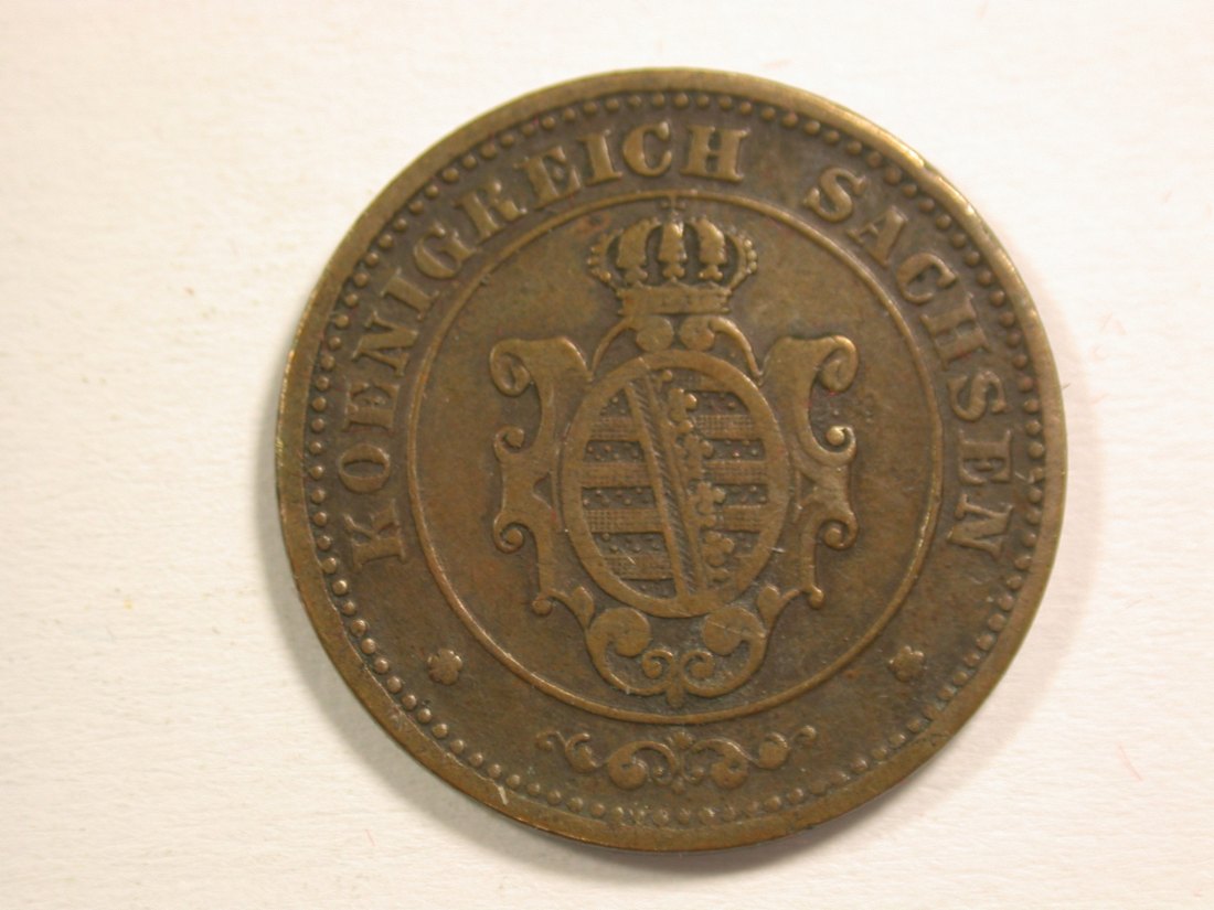  15102 Sachsen 2 Pfennig 1864 B in ss+   Orginalbilder   