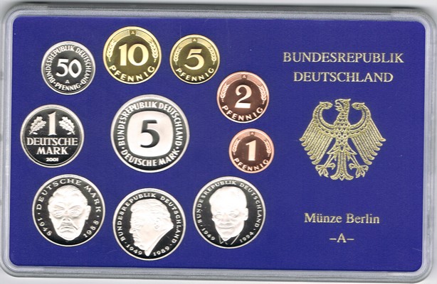  Deutschland  Kursmünzensatz   Münze Berlin  2001 A PP   
