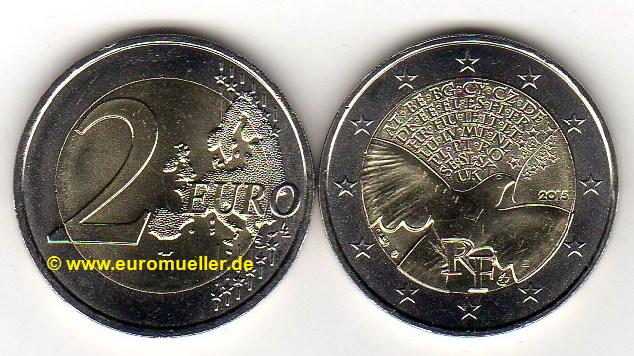 Frankreich 2 Euro Sondermünze 2015...Frieden...unc.   
