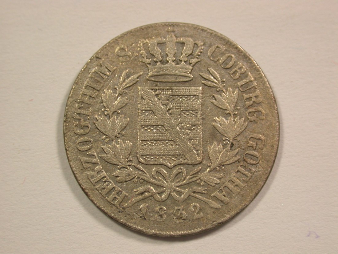  15105 Sachsen-Coburg-Gotha  6 Kreuzer 1832 in f.ss, Korrosionssp. Orginalbilder   