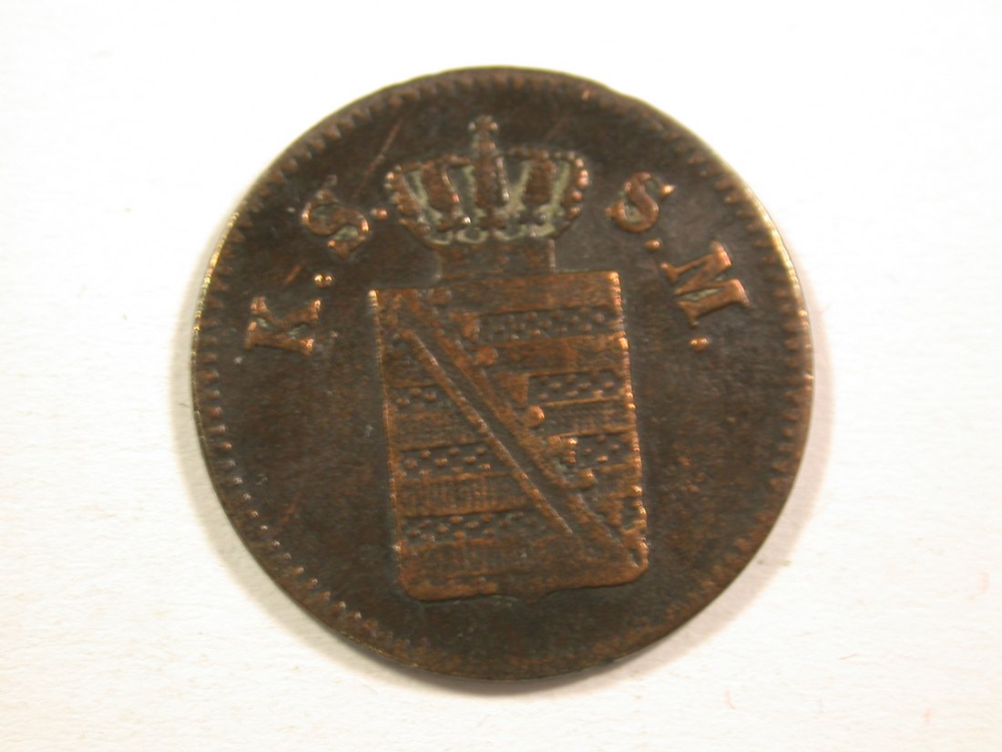  15106 Sachsen 1 Pfennig 1861 B in sehr schön R  Orginalbilder   
