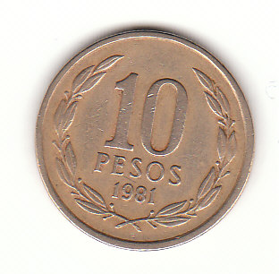  10 Pesos Chile  1981 (B407)   