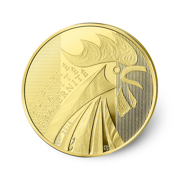  Frankreich 5000 Euro Gallischer HAHN 2014 SOLD OUT AT THE MINT 100g Gold   