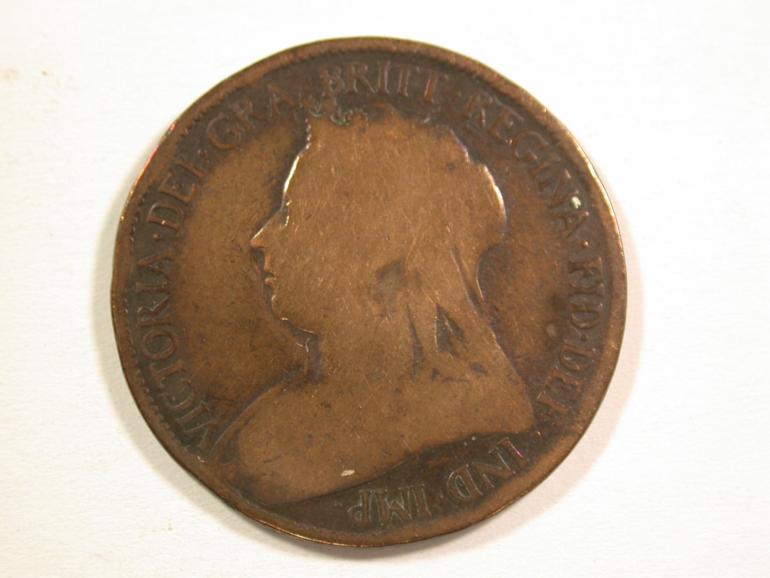 15002 Grossbritannien  1/2 Penny 1896 in gering-schön, geputzt Orginalbilder   