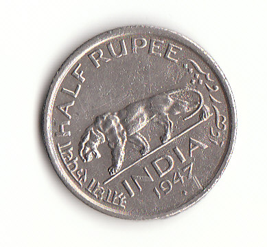  1/2 Rupee Indien 1947 (G984)   