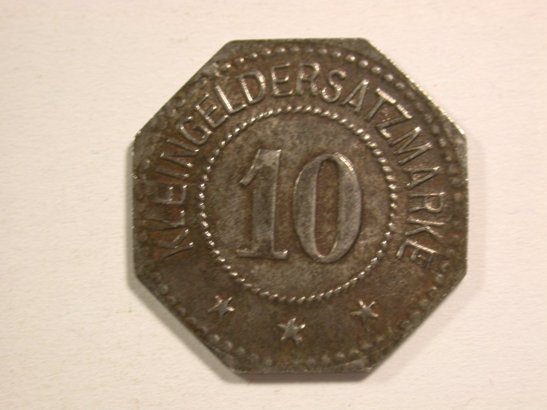  15108 Torgau 10 Pfennig 1917 in f.vz Orginalbilder   