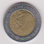  Mexiko 2 Peso 2007 C/Al-N-Bro Staatswappen,Rs.Wertangabe Schön Nr.178   