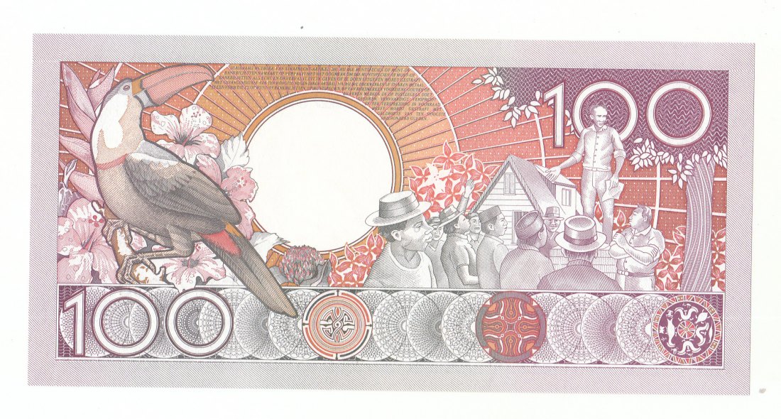  100 Gulden Suriname 1986 bankfrisch   