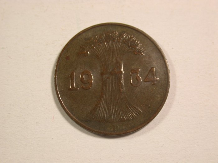  15004 Weimar  1 Reichspfennig  1934 D in ss+ Orginalbilder   