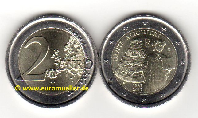 Italien 2 Euro Sondermünze 2015...Dante...unc.   