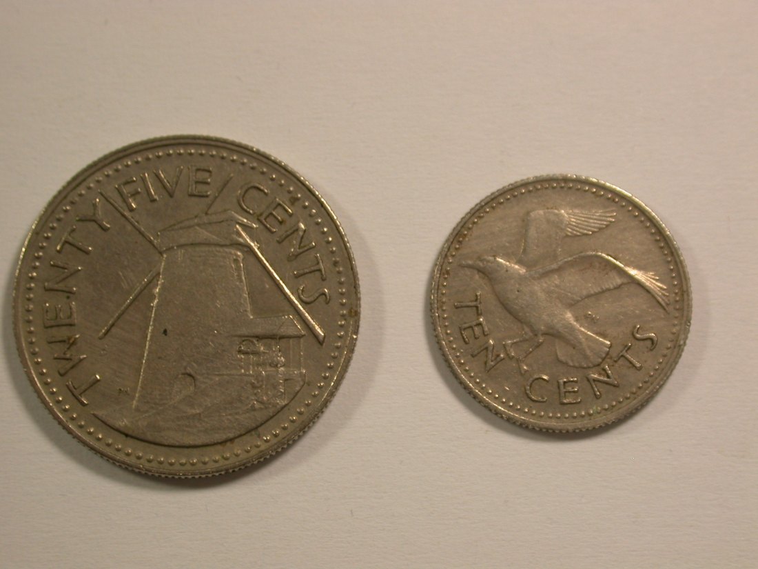  15109 Barbados 2 Münzen 1973  Orginalbilder   