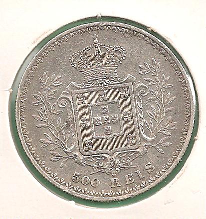  Portugal - 500 Reis 1896 Silber   