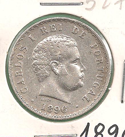  Portugal - 500 Reis 1896 Silber   