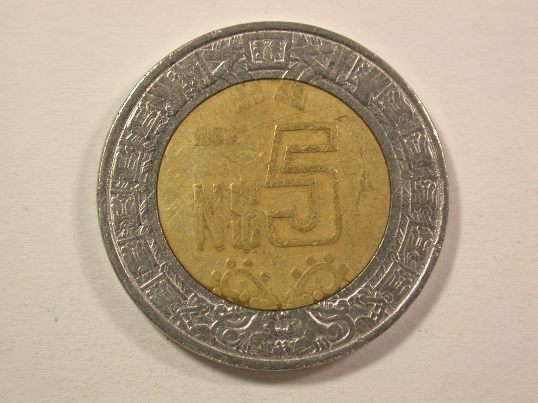  15005 Mexico  5 Pesos 1993 in schön Orginalbilder   