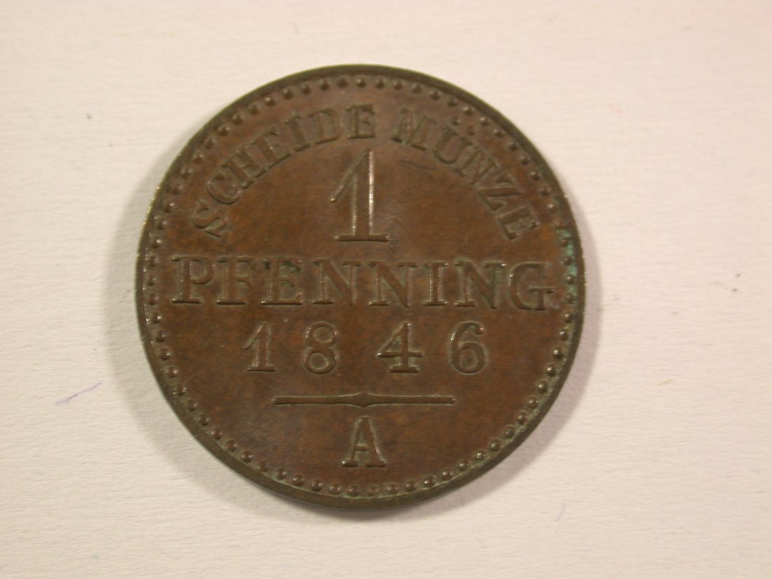  15007 Preussen  1 Pfennig 1846 A in vz-st/f.st, tolle Erhaltung Orginalbilder   