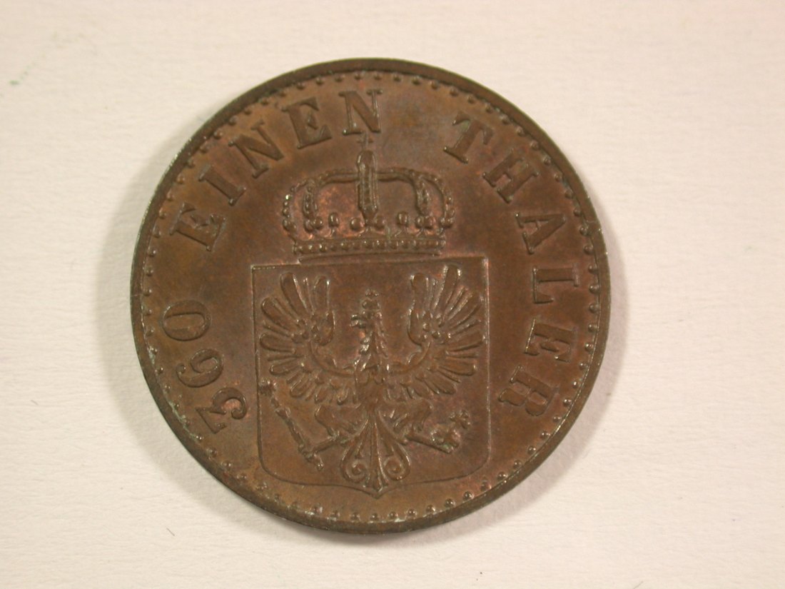  15007 Preussen 1 Pfennig 1853 A in f.ST !! Orginalbilder   