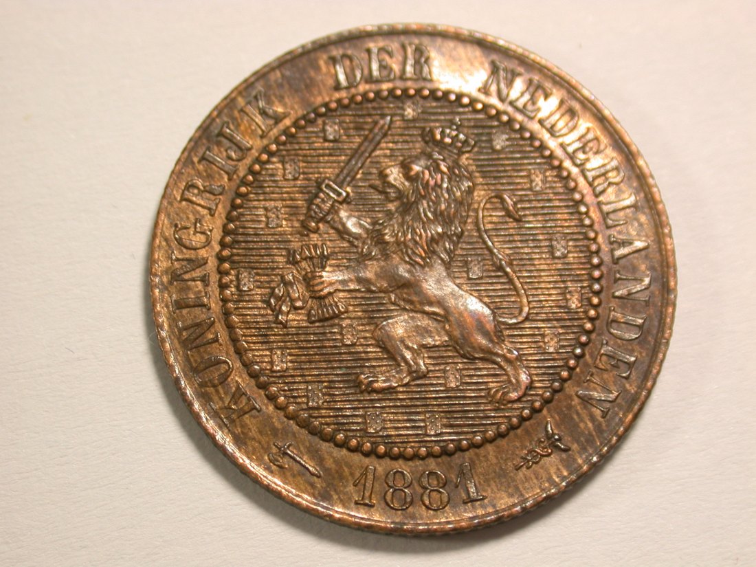  15007 Niederlande 2,5 Cent 1881 in f.st/st EA/PP?? Orginalbilder   