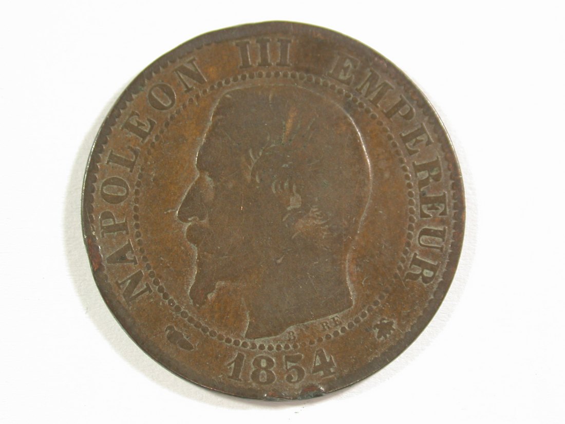  15007 Frankreich  5 Centime 1854 in f.s, Rdf. Orginalbilder   
