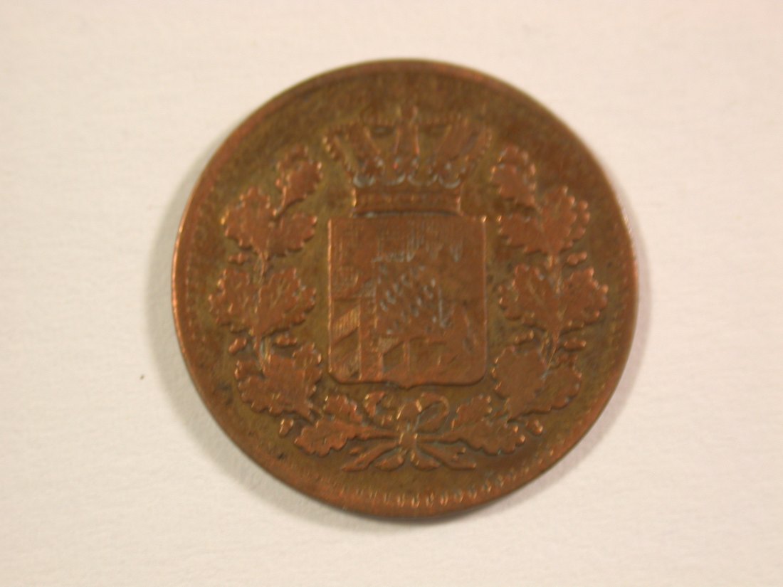  15008 Bayern 1 Pfennig 1871 in ss, gereinigt  Orginalbilder   