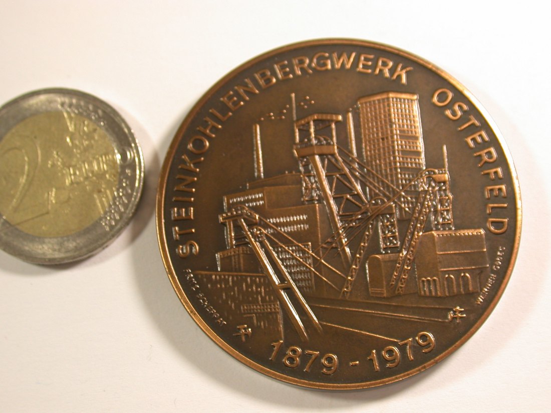  15010 Bergbau in Osterfeld Medaille 1979 50mm Orginalbilder   