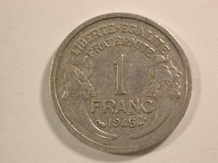  15013 Frankreich 1 Franc 1945 in ss+  Orginalbilder   