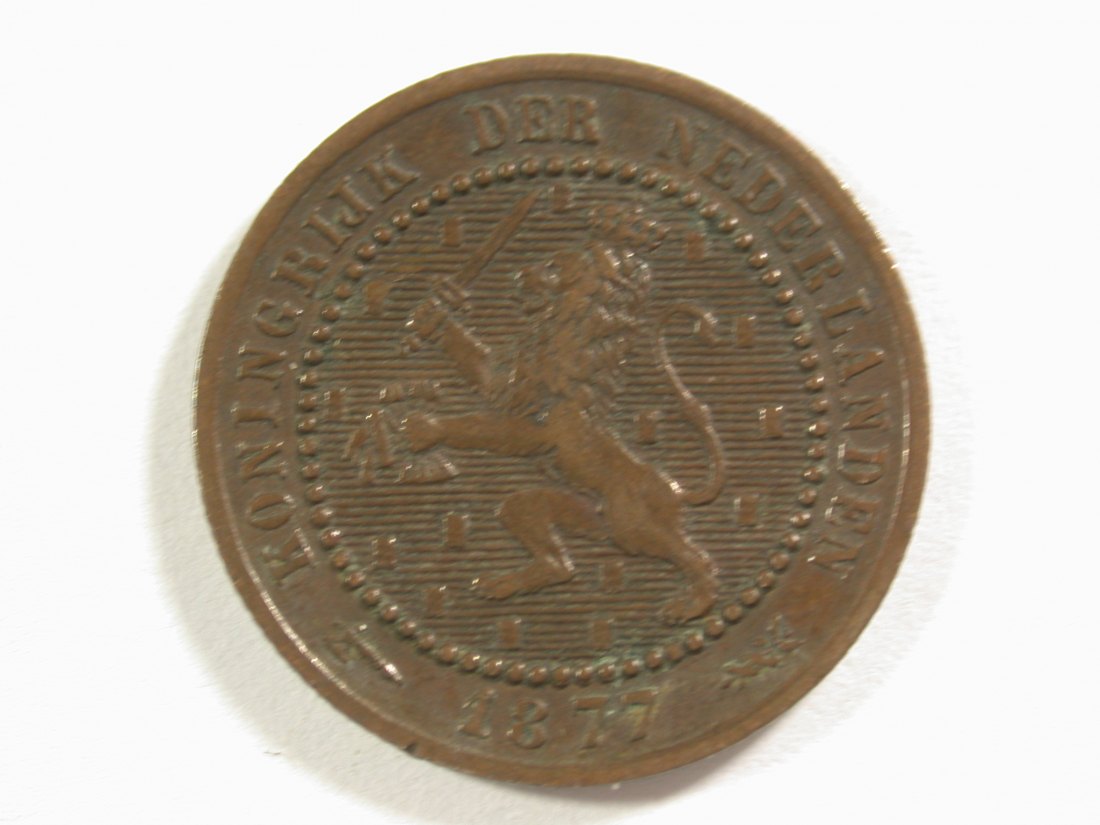  15013 Niederlande  1 Cent 1877 in ss/ss+  Orginalbilder   