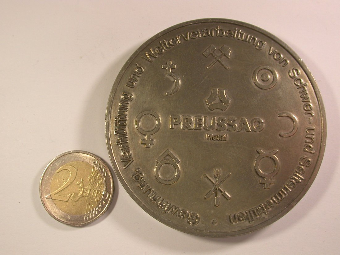  14201 Preussag 75 mm, 145 Gr. große Medaille in ST Orginalbilder   