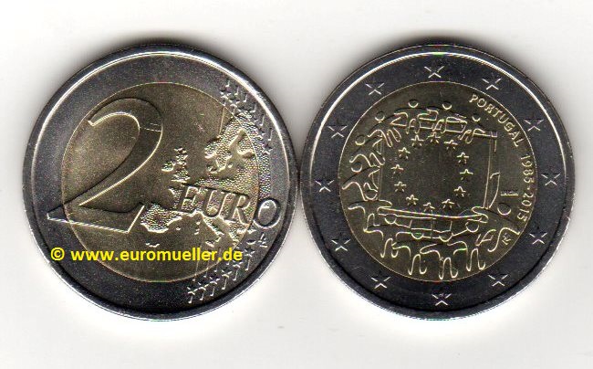 Portugal 2 Euro Gedenkmünze 2015...Europaflagge   