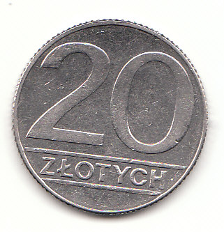  20 Zloty Polen 1990  Riffelrand  (G076)   