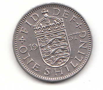  1 Shilling  Großbritannien 1957 Wappen von England (B773)   