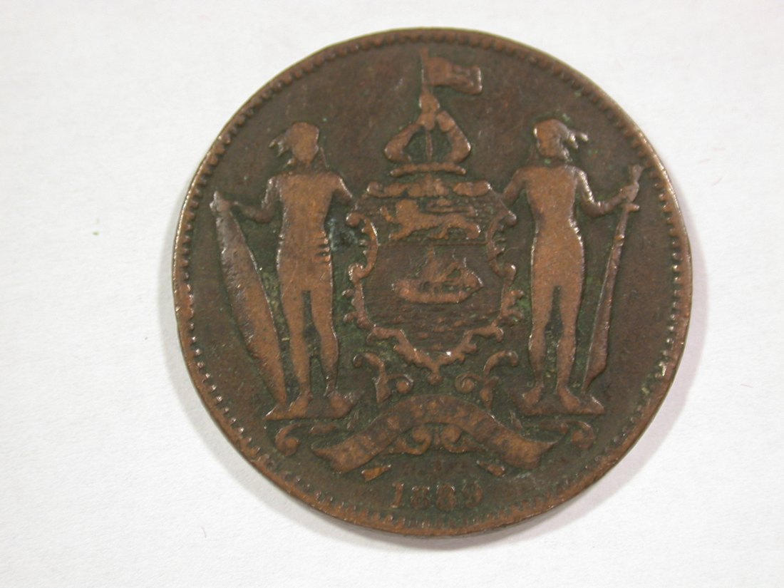  A002 British Borneo  1 Cent 1889 in s-ss  Orginalbilder   
