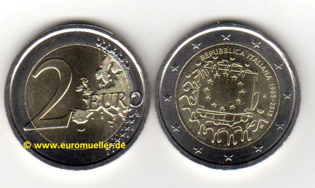 Italien 2 Euro Gedenkmünze 2015...Europaflagge   