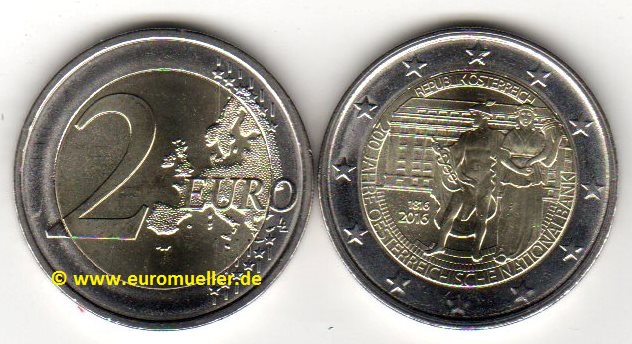 Österreich 2 Euro Gedenkmünze 2016...Nationalbank   