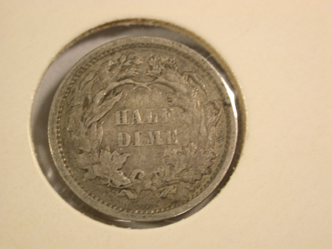  A103 USA  half Dime 5 Cent 1861 in ss+ (VF+) Orginalbilder   