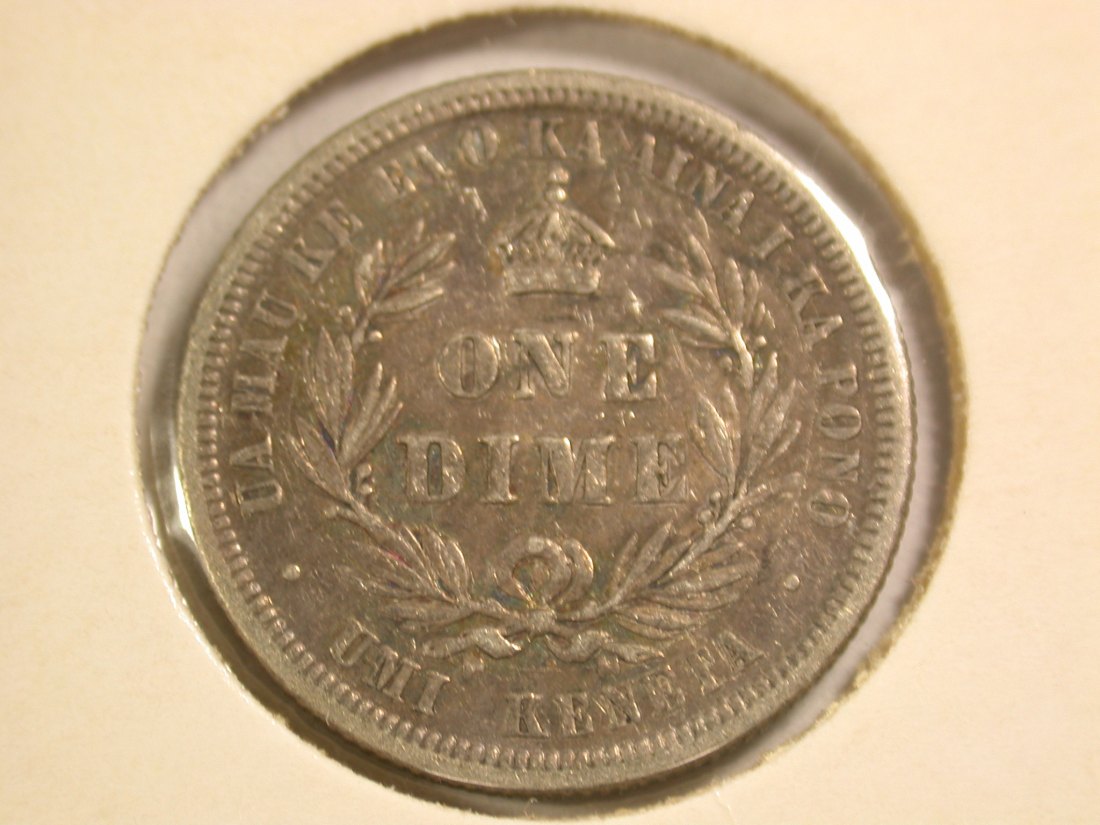  A103 USA Hawaii Dime 10 Cent 1883 in ss+ (VF+) Orginalbilder   