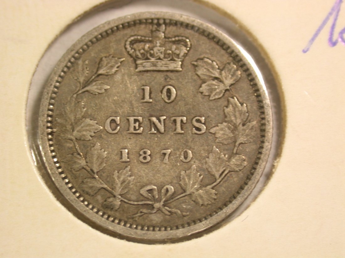  A103 Kanada Victoria 10 Cent 1870 in ss+ (VF+) Orginalbilder   