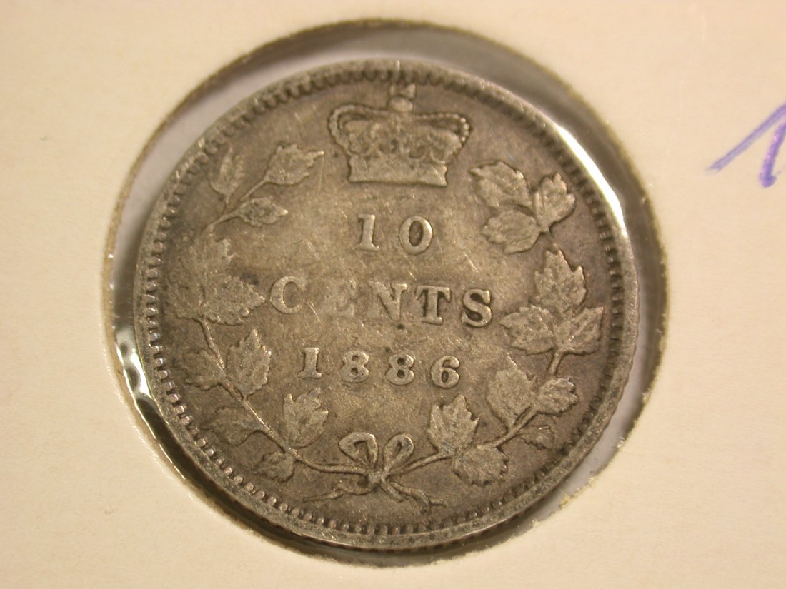 A103 Kanada Victoria  10 Cent 1886 in ss (VF) Orginalbilder   
