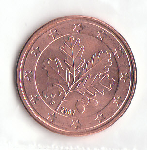Deutschland (A892)b. 5 Cent 2007 F siehe scan /uncir.