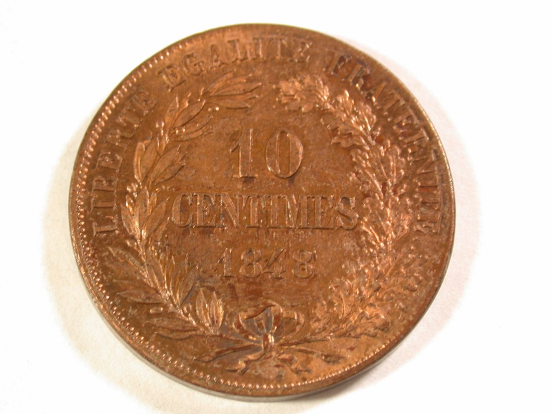 A104 Frankreich Probe v.10 Centimes v. E.FAROCHON 1848 12,82 Gr./30mm Kupfer RR   Orginalbilder   