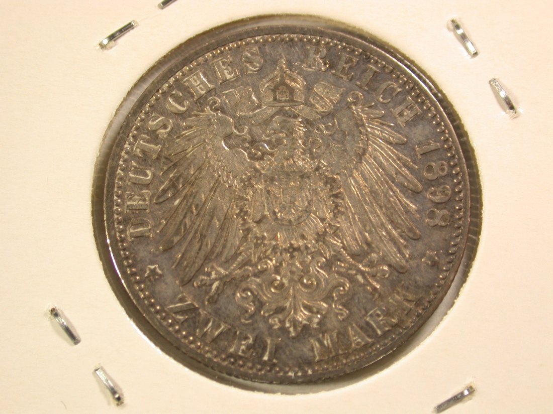  A104 KR Schaumburg Lippe 2 Mark 1898 in vz/vz-st   Orginalbilder   