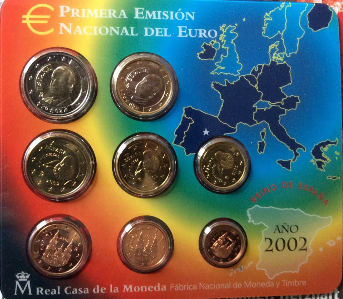  Spanien Original Euro-KMS 2002 im Originalblister   