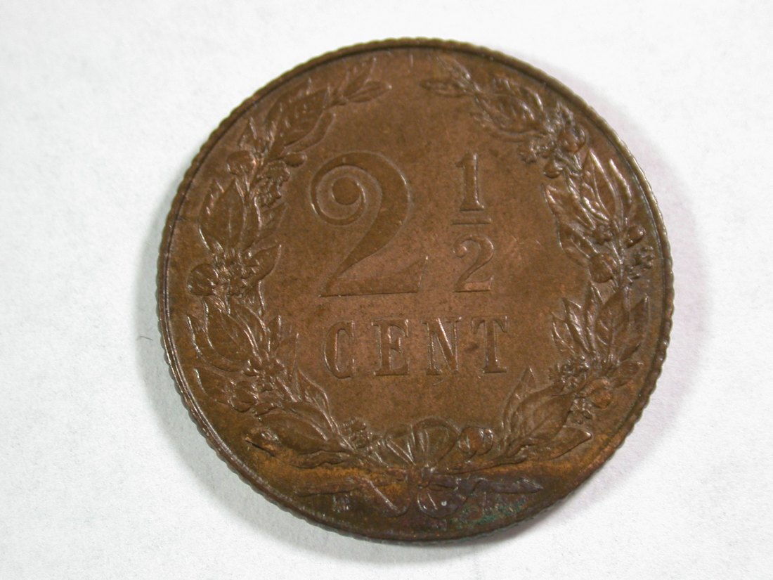  A007 Niederlande 2,5 Cent 1905 in vz-st   Orginalbilder   