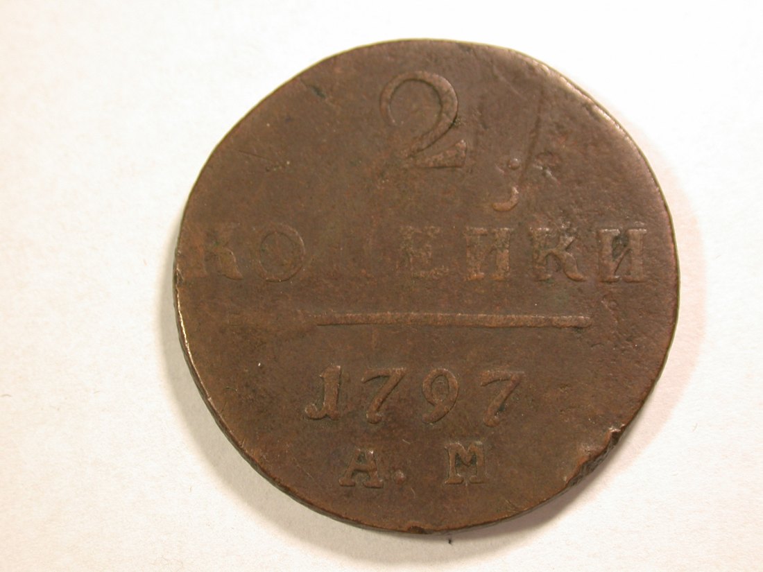  A105 Rußland/CCCP 2 Kopeken 1797 in f.ss Orginalbilder   