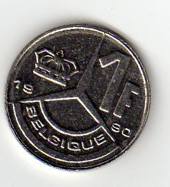 Belgien  1 Franc 1990 