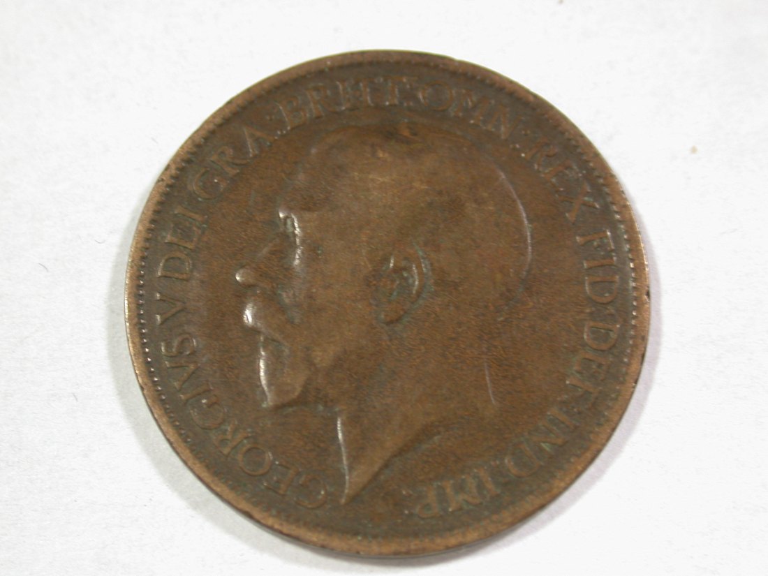  A202 Grossbritannien  1/2 Penny 1917 in gering/sehr schön  Orginalbilder   