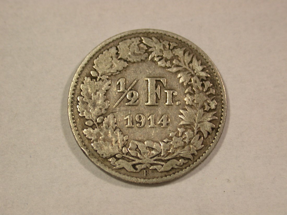  A202 Schweiz 1/2 Franken 1914 in sehr schön Silber  Orginalbilder   