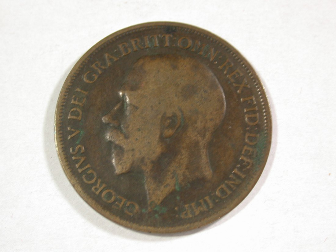  A111 Grossbritannien  1 Penny 1917 in fast ss    Orginalbilder   
