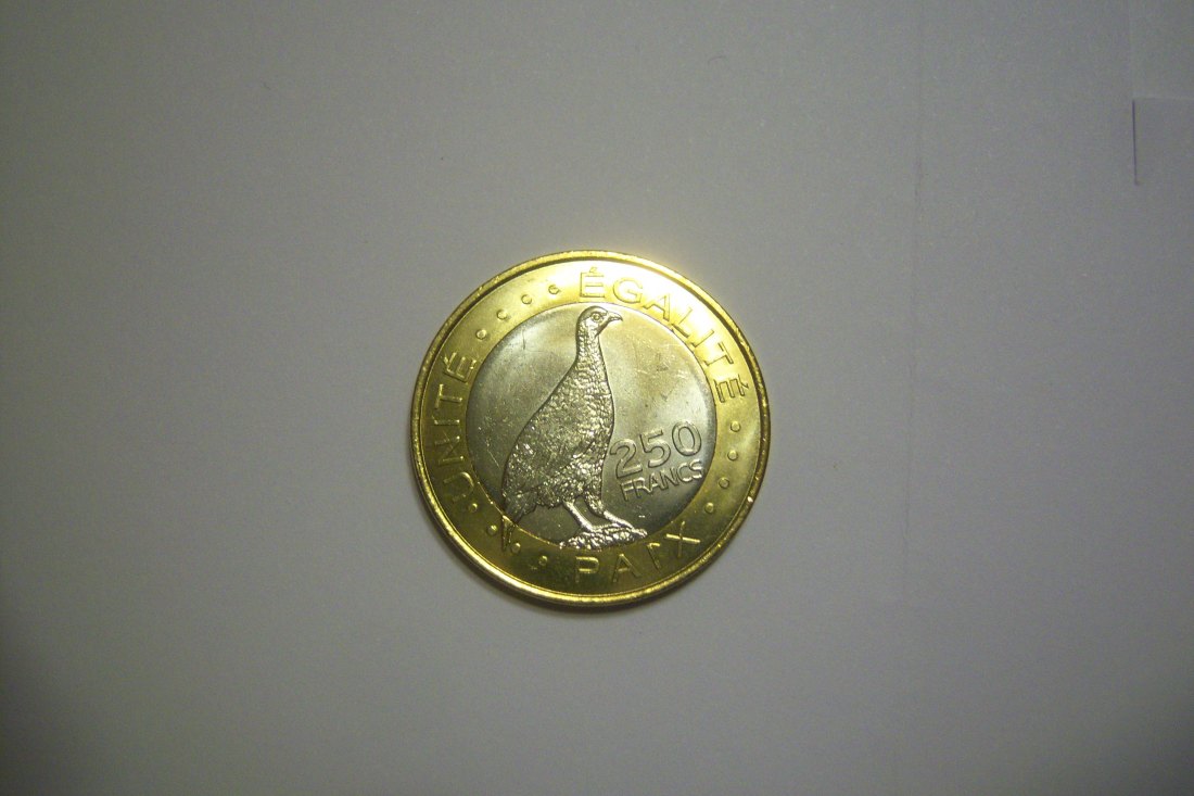  Dschibuti, 250 Francs 2012, Bimetall, Truthahn?   