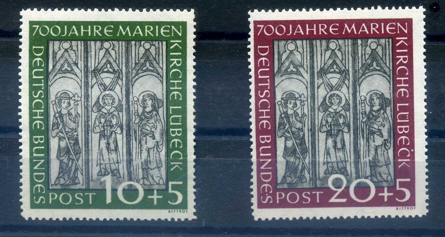  Briefmarken Bund 139/140** postfrisch Marienkirche Lübeck   