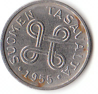 Finnland (C053)b. 1 Markka 1955 siehe scan